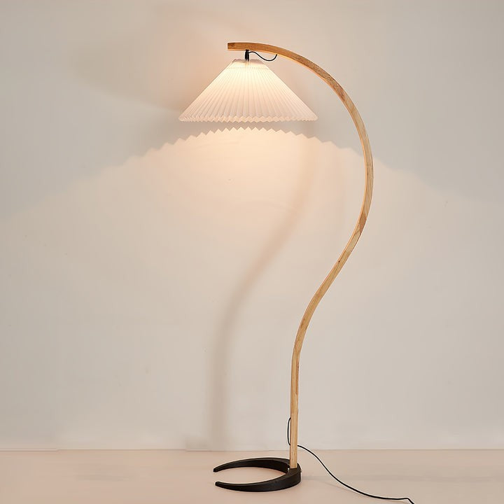 Scandinavian Beechwood & Iron LED Floor Lamp
