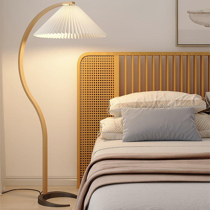 Scandinavian Beechwood & Iron LED Floor Lamp