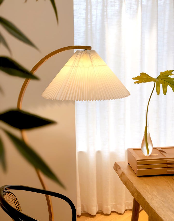 Scandinavian Beechwood & Iron LED Floor Lamp