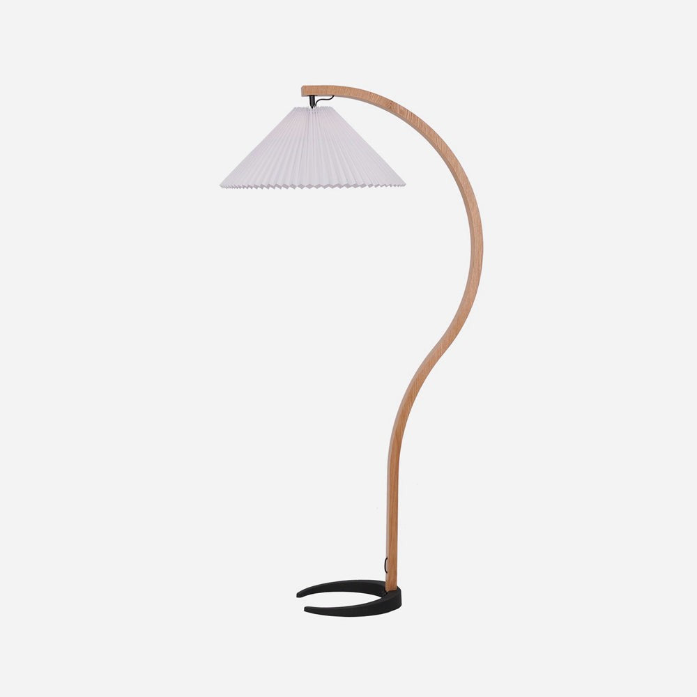 Scandinavian Beechwood & Iron LED Floor Lamp