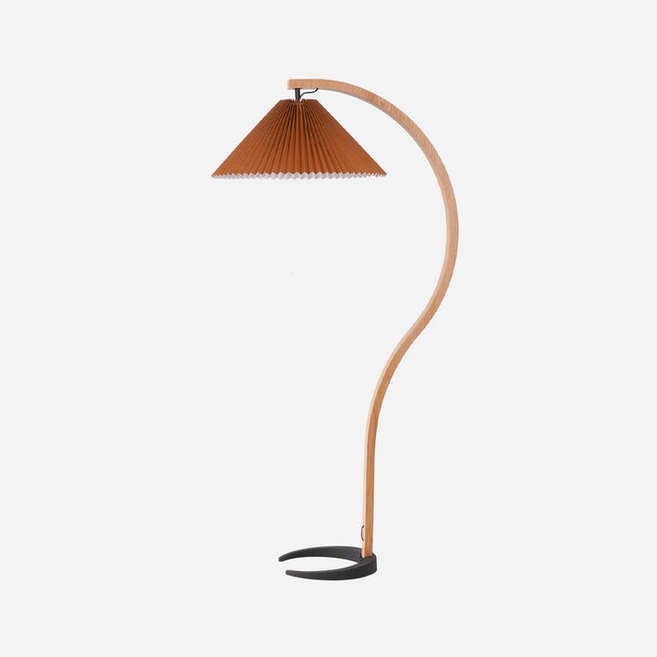 Scandinavian Beechwood & Iron LED Floor Lamp