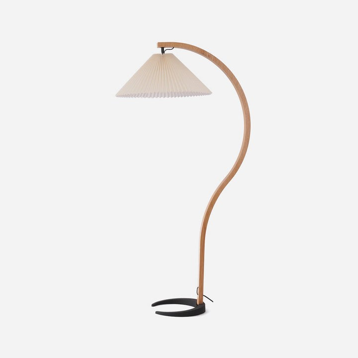 Scandinavian Beechwood & Iron LED Floor Lamp