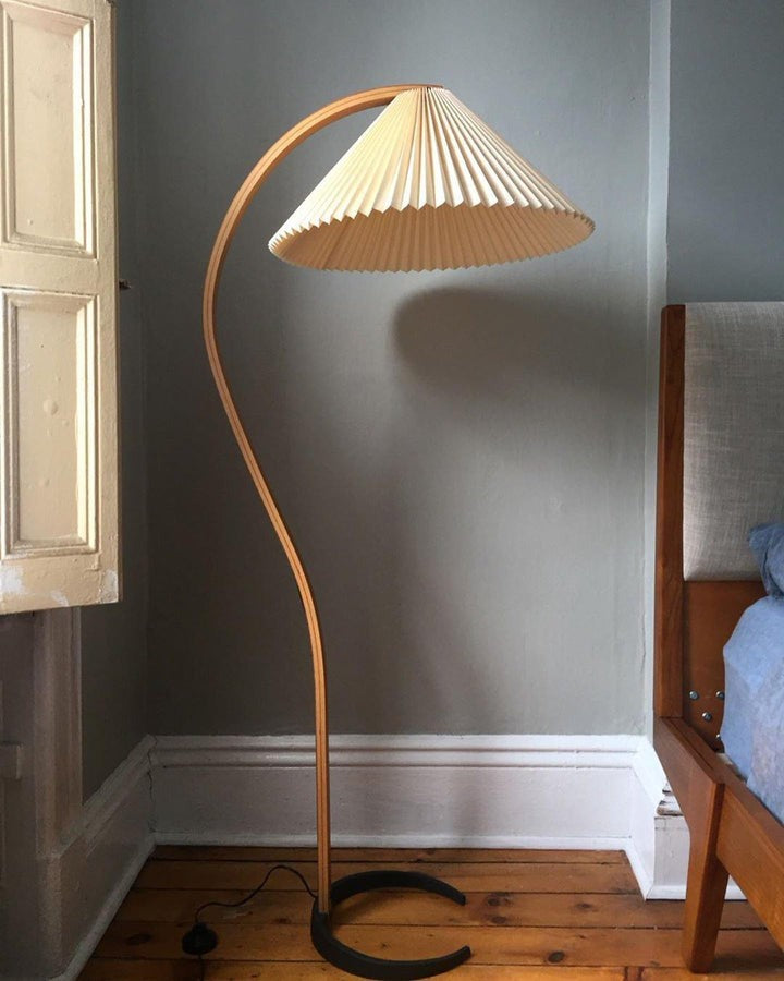 Scandinavian Beechwood & Iron LED Floor Lamp