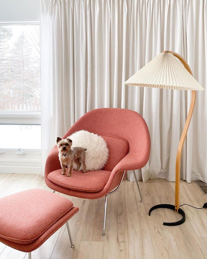 Scandinavian Beechwood & Iron LED Floor Lamp