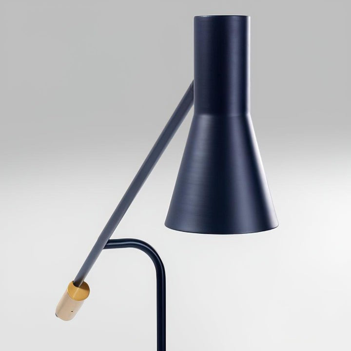 Scandinavian Black Metal & Marble Floor Lamp