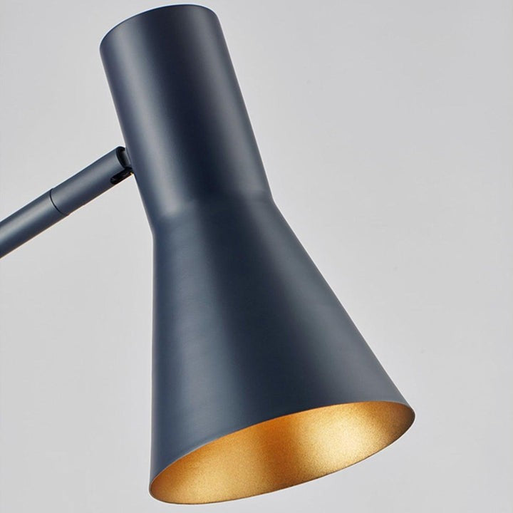 Scandinavian Black Metal & Marble Floor Lamp