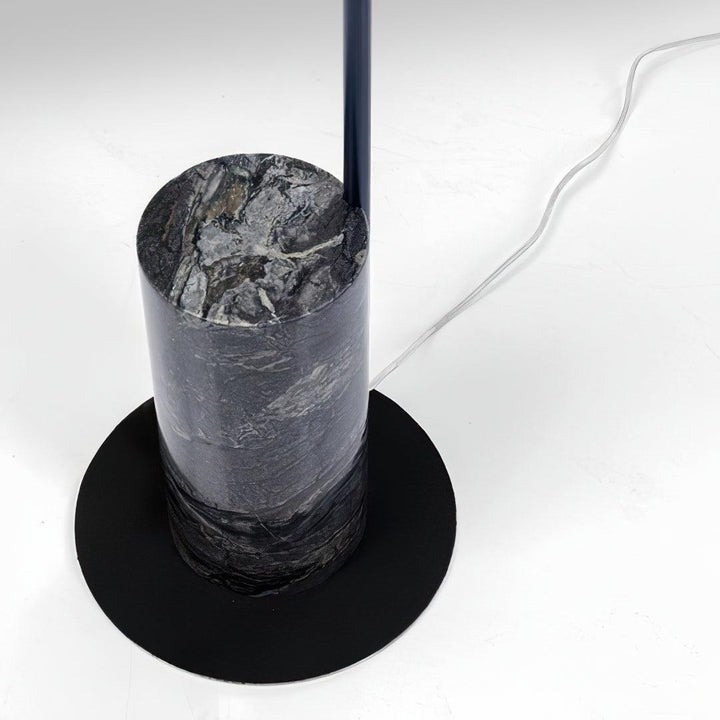 Scandinavian Black Metal & Marble Floor Lamp