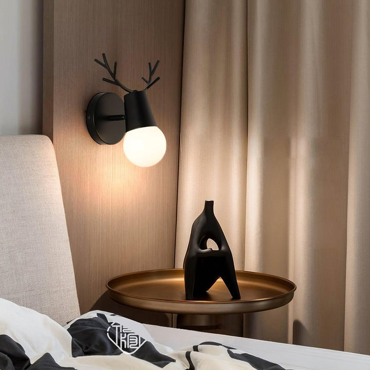 Scandinavian Deer Antler Wall Lamp