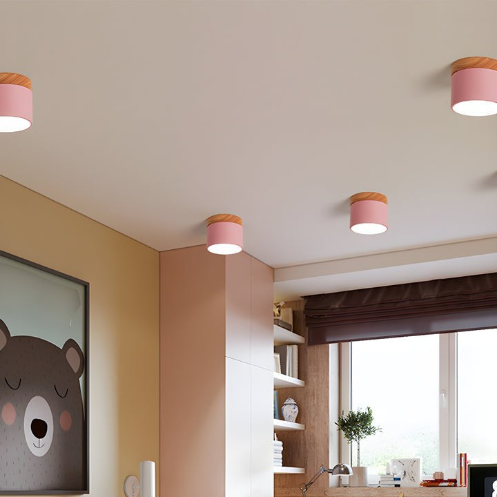 Scandinavian Wooden LED Ceiling Surface Downlight