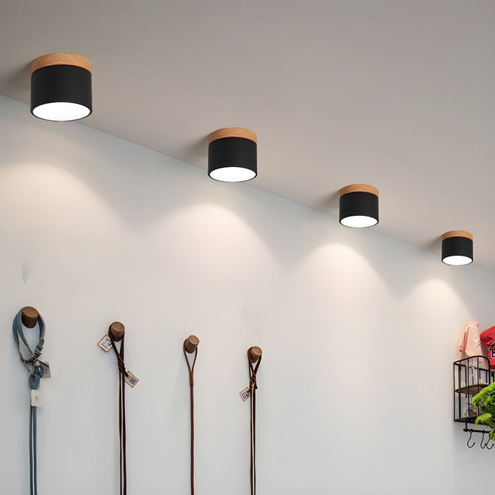 Scandinavian Wooden LED Ceiling Surface Downlight
