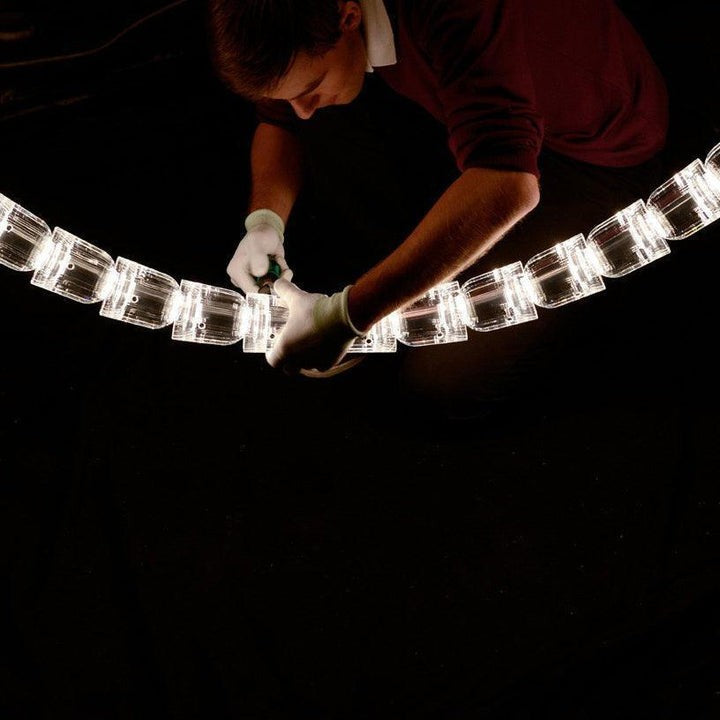 Sculptural Acrylic LED Chandelier - 80/100/111 Heads, Chrome or Gold