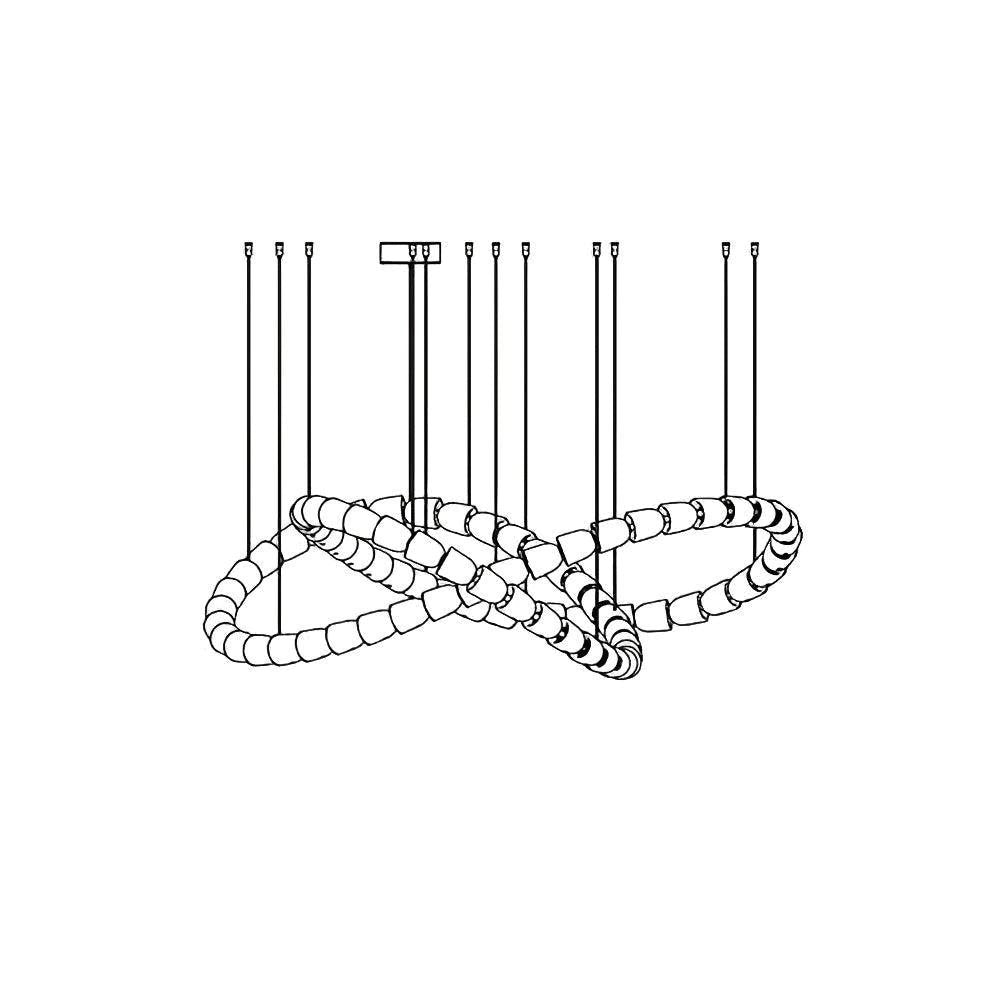 Sculptural Acrylic LED Chandelier - 80/100/111 Heads, Chrome or Gold