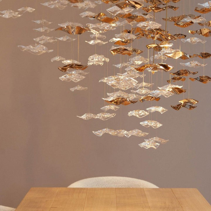Sculptural Glass Wave Pendant Light