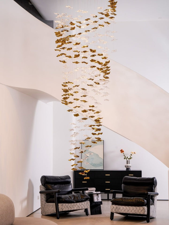 Sculptural Glass Wave Pendant Light