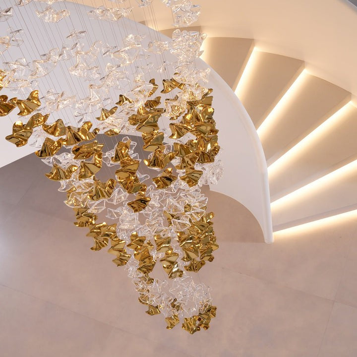 Sculptural Glass Wave Pendant Light