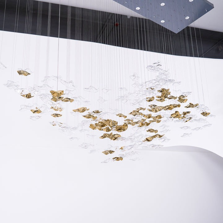 Sculptural Glass Wave Pendant Light