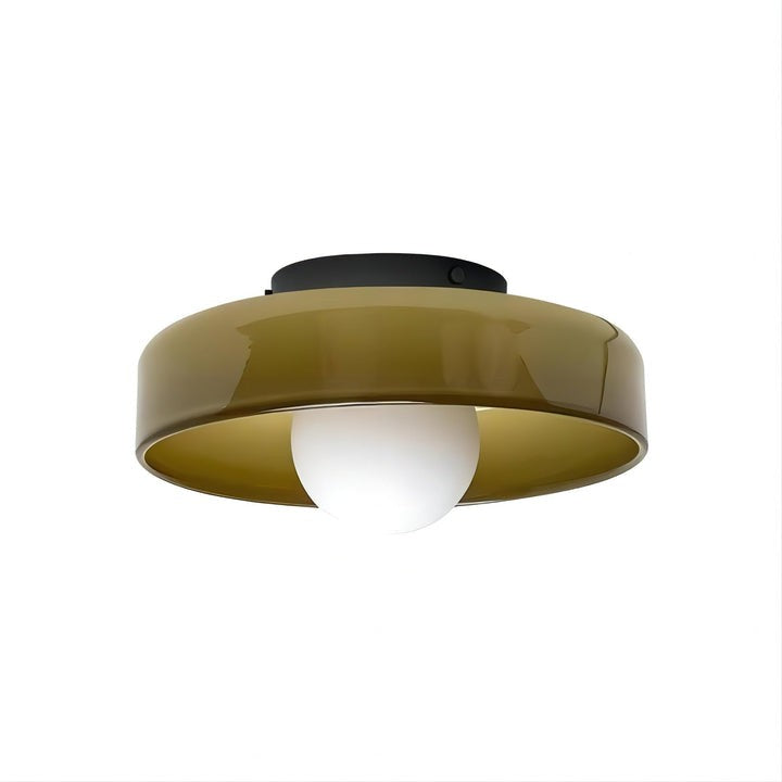 Sculptural LED Ceiling Light with Glass & Metal