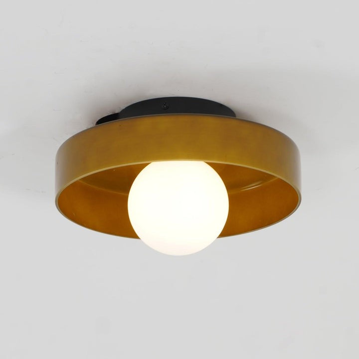 Sculptural LED Ceiling Light with Glass & Metal