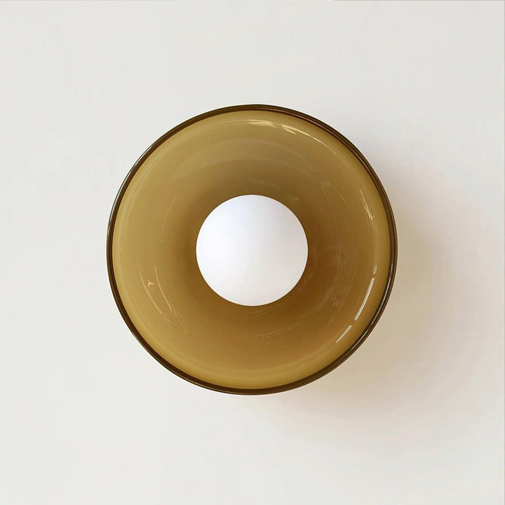 Sculptural LED Ceiling Light with Glass & Metal