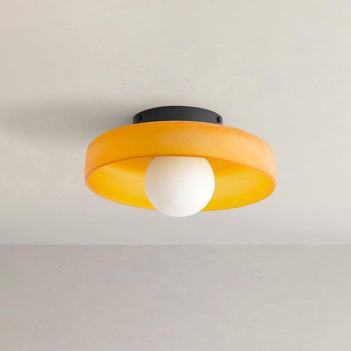 Sculptural LED Ceiling Light with Glass & Metal