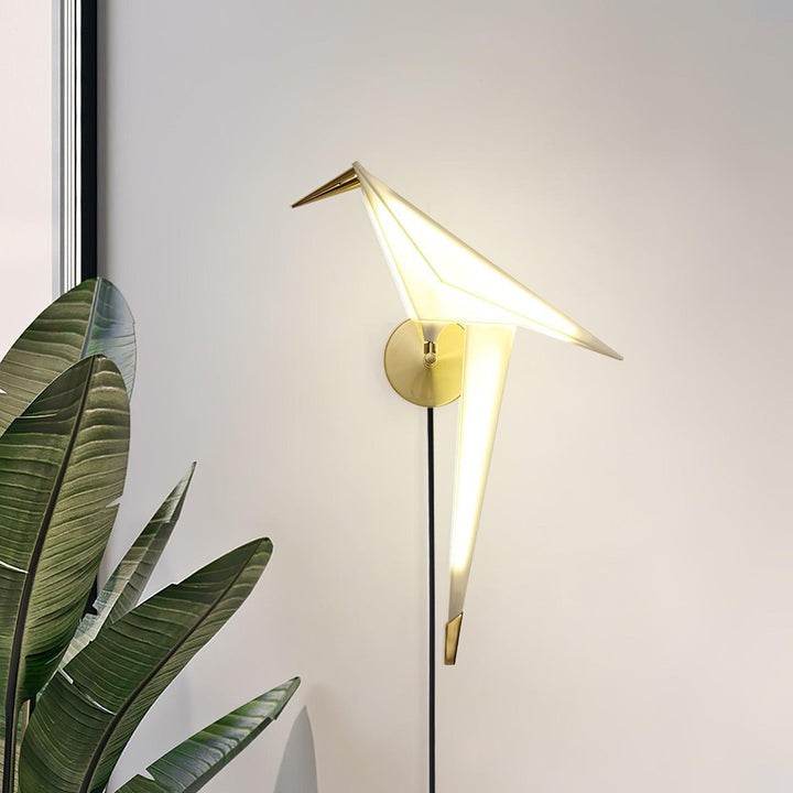 Serene Bird-Inspired Plug-In Wall Sconce