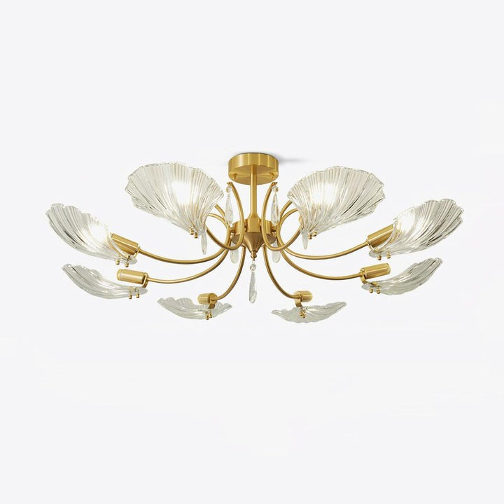 Shell-Inspired Brass Ceiling Light Fixture