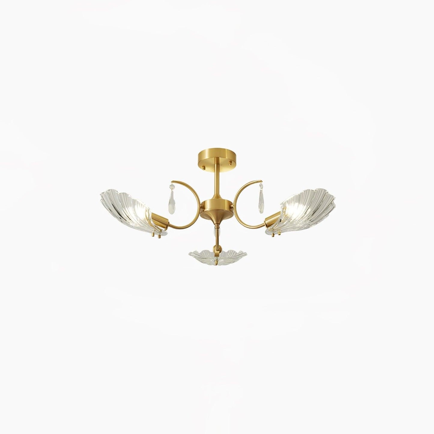 Shell-Inspired Brass Ceiling Light Fixture