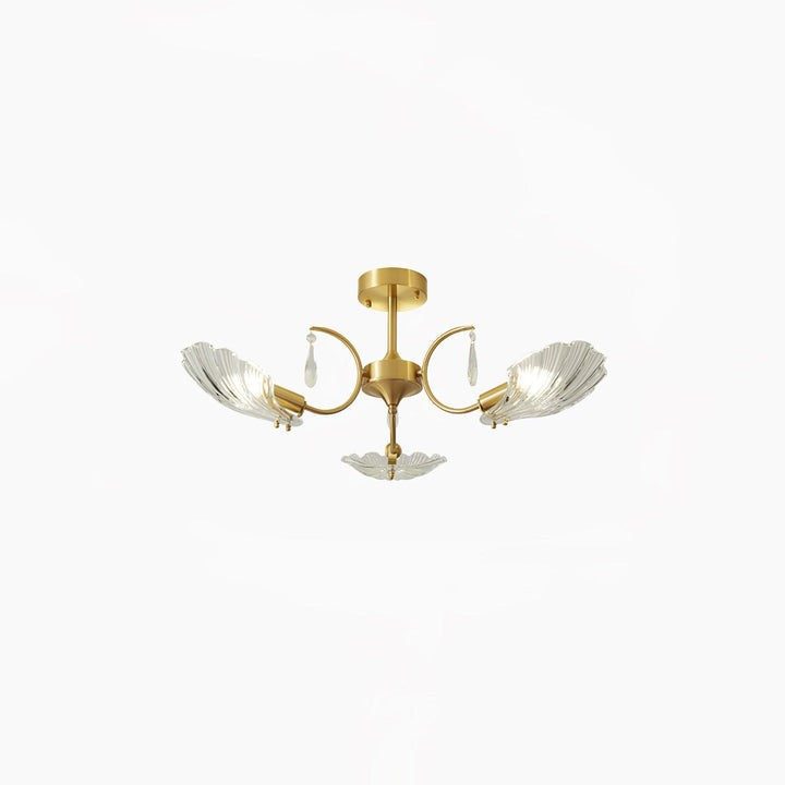 Shell-Inspired Brass Ceiling Light Fixture