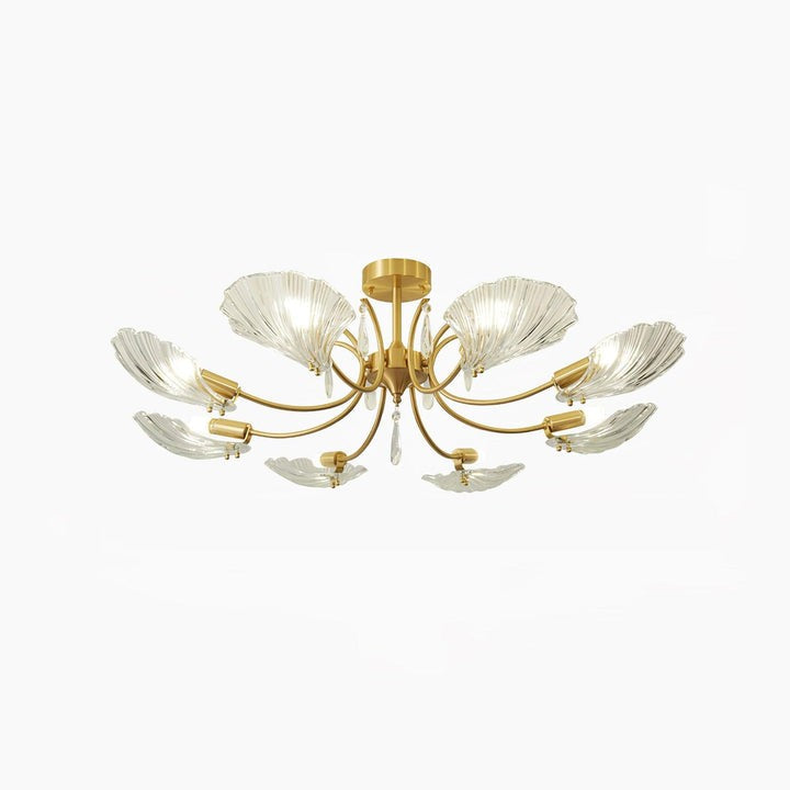 Shell-Inspired Brass Ceiling Light Fixture