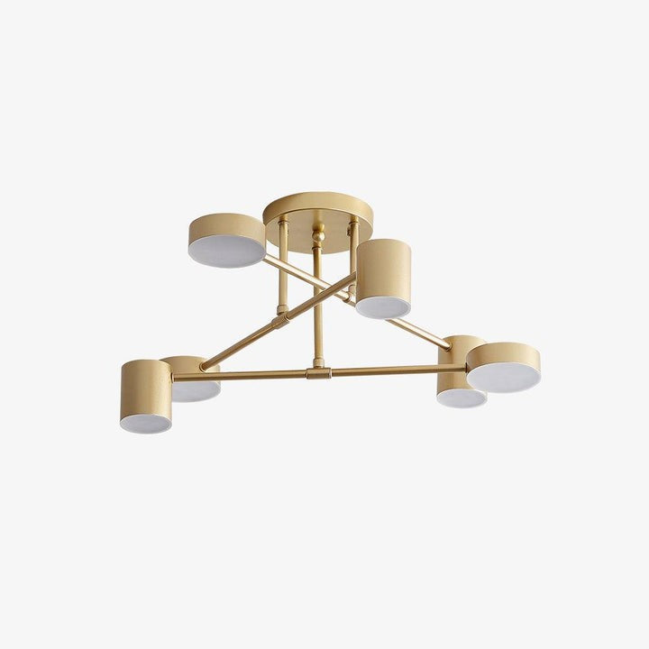 Sleek Gold Sputnik LED Flush Ceiling Light