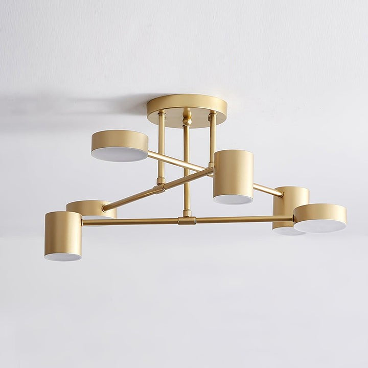 Sleek Gold Sputnik LED Flush Ceiling Light