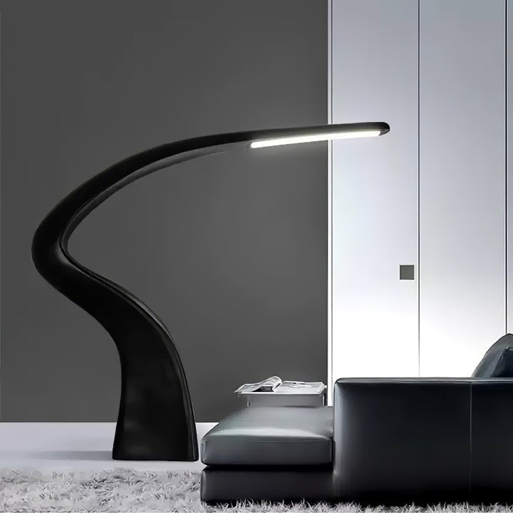 Slim Curved LED Floor Lamp for Task Lighting