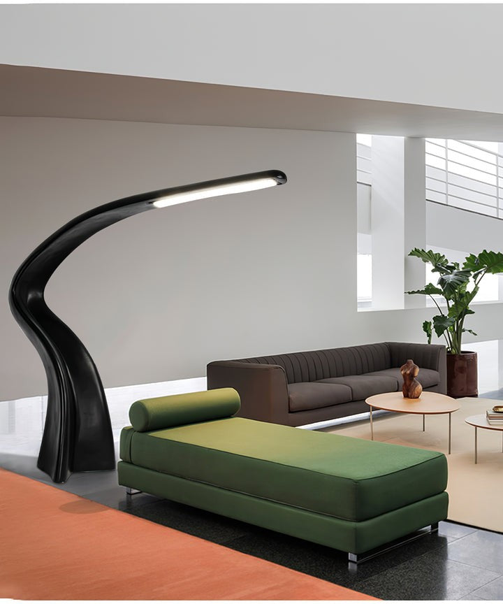 Slim Curved LED Floor Lamp for Task Lighting