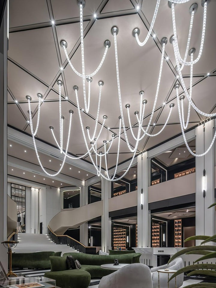 Snake-Inspired LED Chandelier – 81-Light Modern Fixture