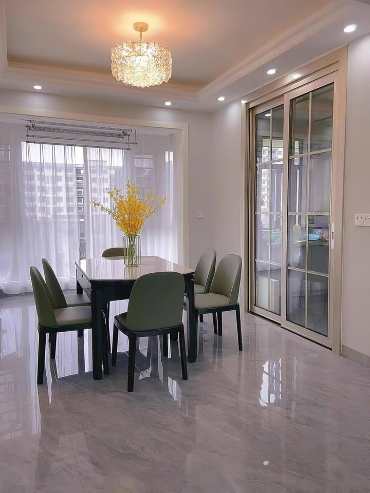Snowflake-Inspired Glass Ceiling Chandelier