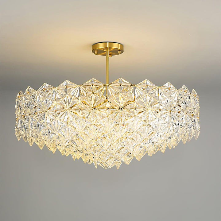 Snowflake-Inspired Glass Ceiling Chandelier