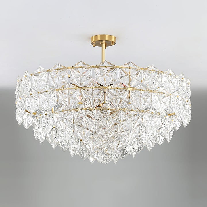 Snowflake-Inspired Glass Ceiling Chandelier