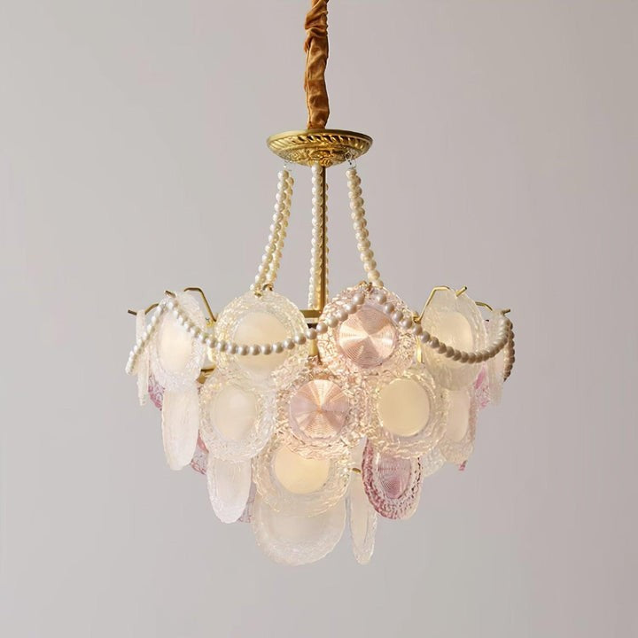 Soft-Hued Glass Disc Branch Chandelier