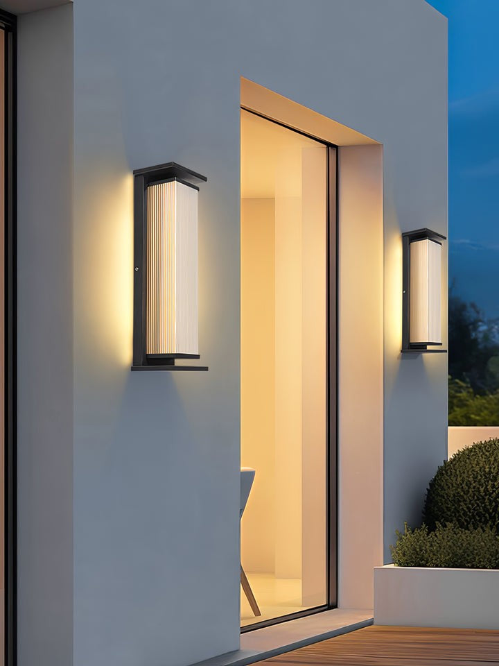 Solar-Powered Rectangular Outdoor Wall Sconce