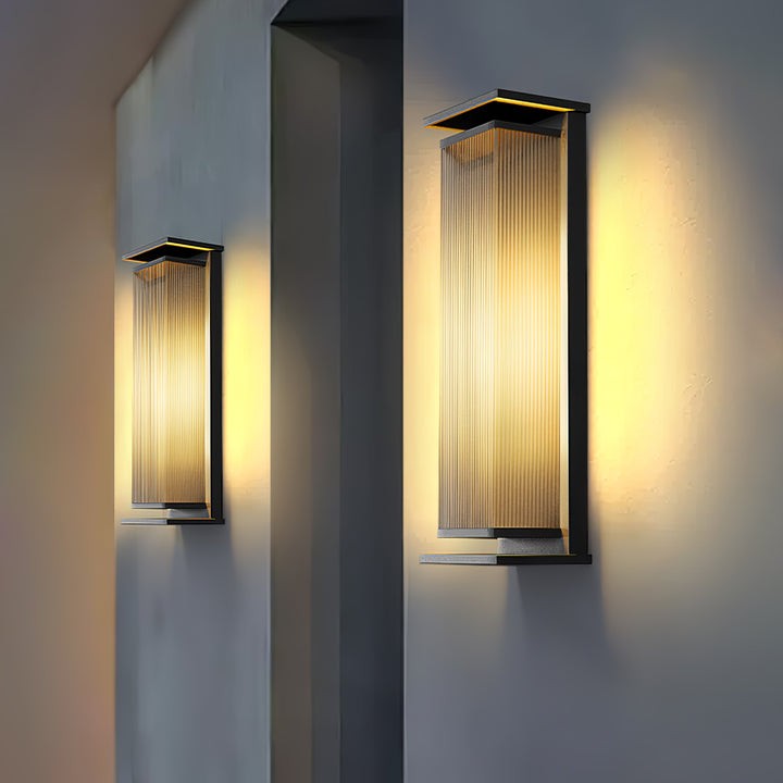 Solar-Powered Rectangular Outdoor Wall Sconce