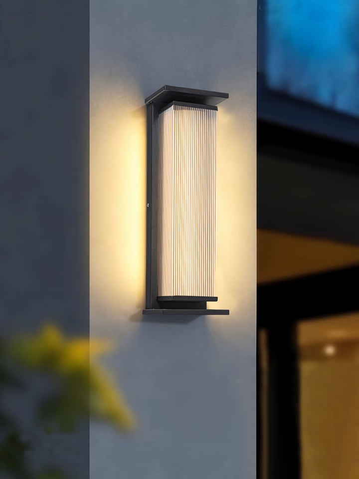 Solar-Powered Rectangular Outdoor Wall Sconce