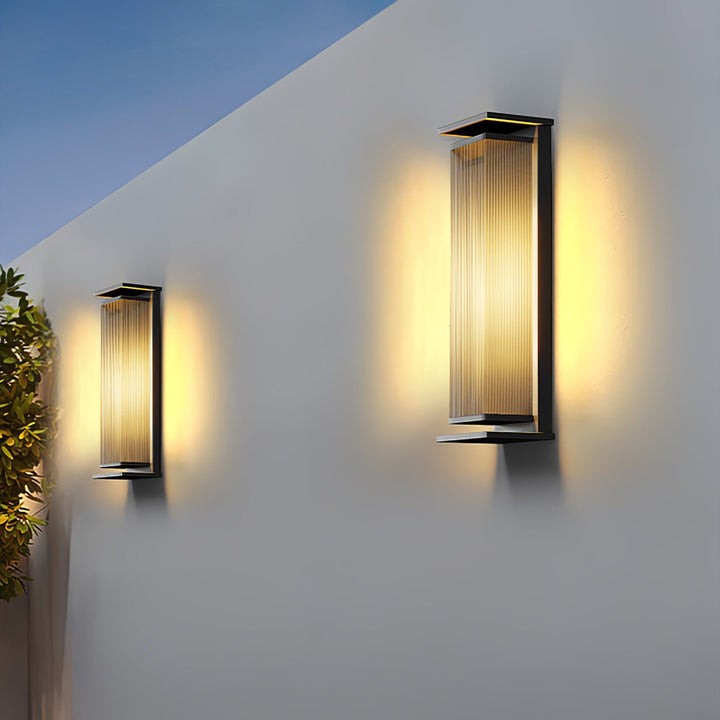 Solar-Powered Rectangular Outdoor Wall Sconce