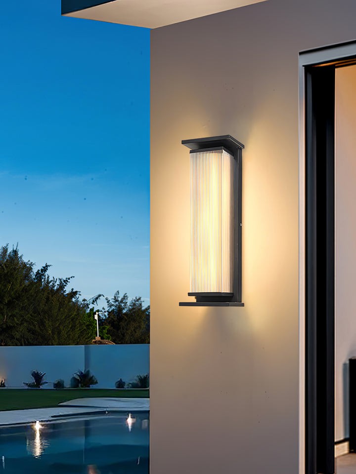Solar-Powered Rectangular Outdoor Wall Sconce