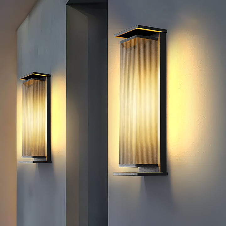 Solar-Powered Rectangular Outdoor Wall Sconce