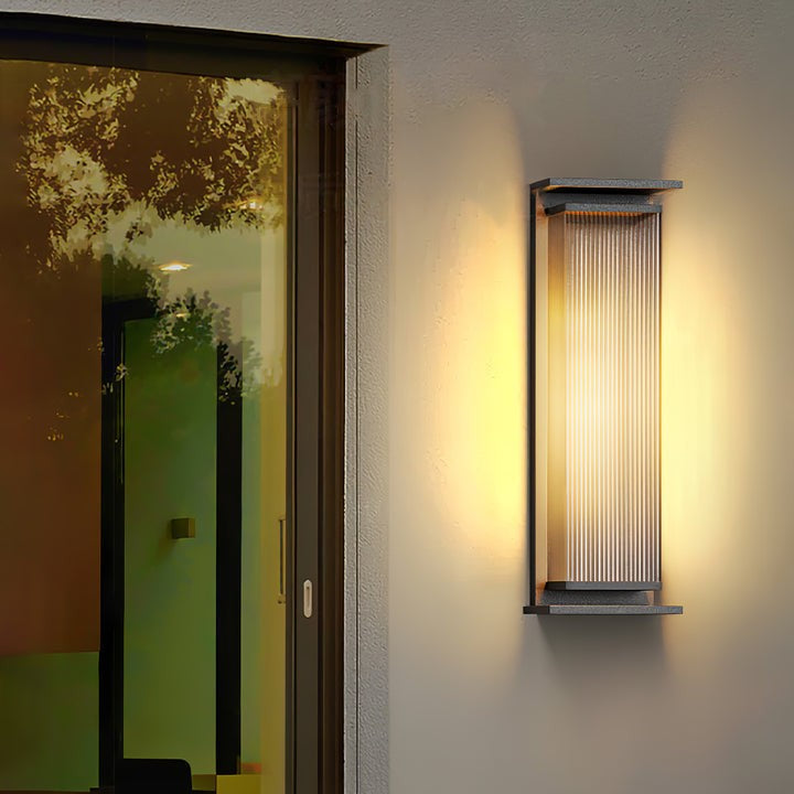 Solar-Powered Rectangular Outdoor Wall Sconce