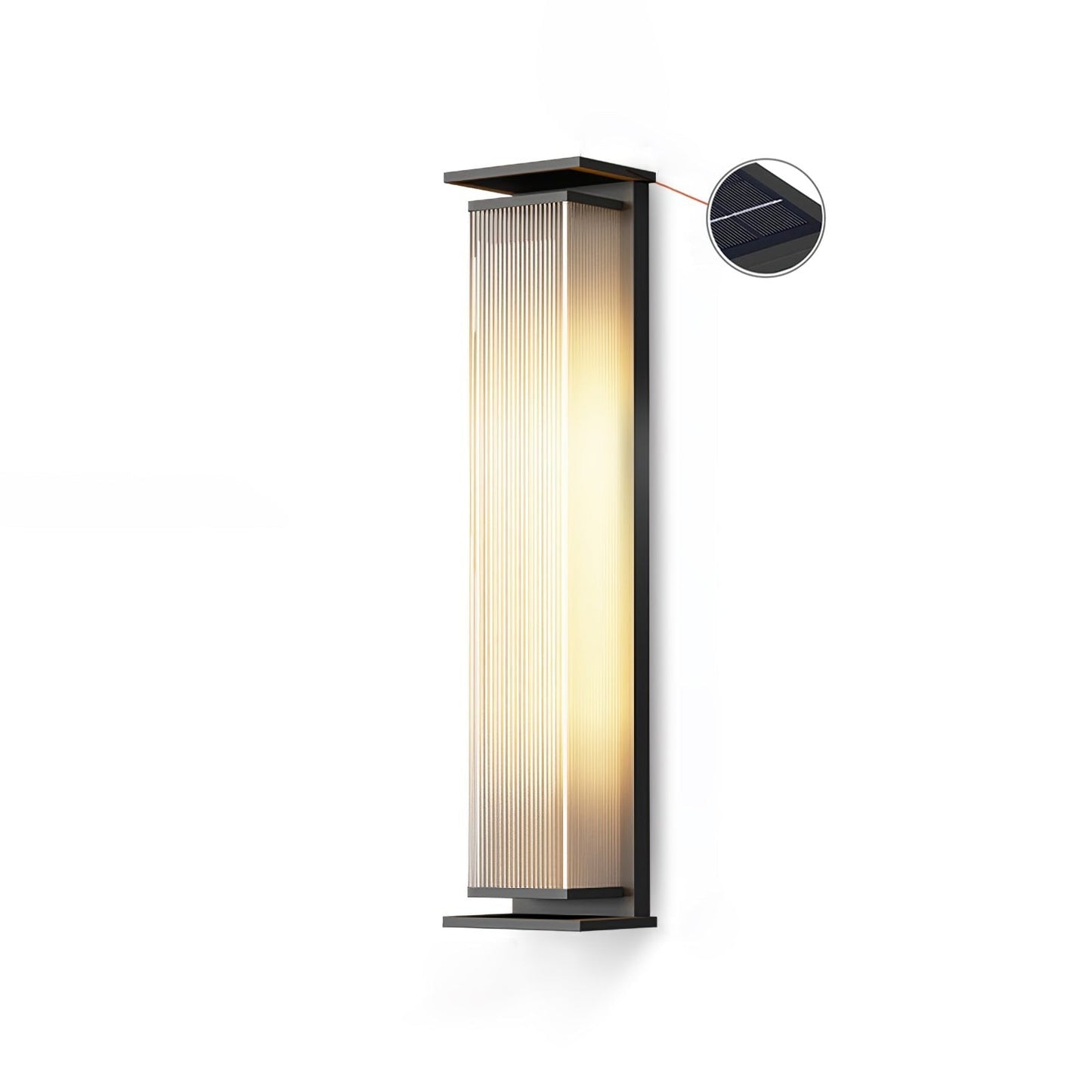 Solar-Powered Rectangular Outdoor Wall Sconce