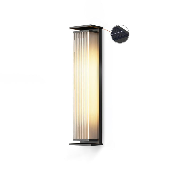 Solar-Powered Rectangular Outdoor Wall Sconce