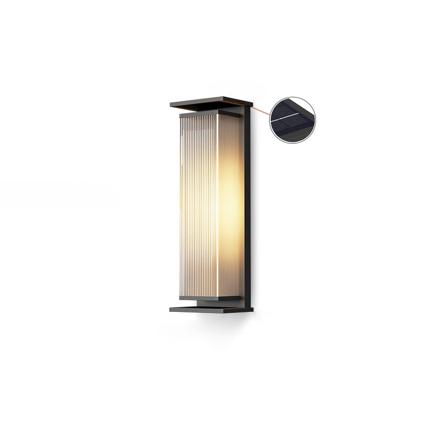 Solar-Powered Rectangular Outdoor Wall Sconce