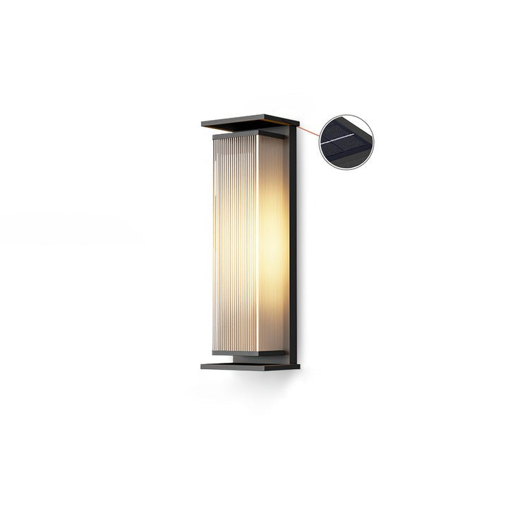 Solar-Powered Rectangular Outdoor Wall Sconce