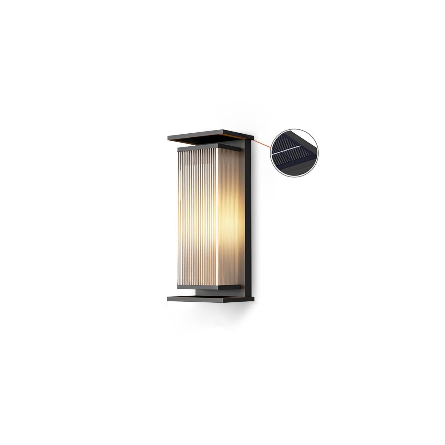 Solar-Powered Rectangular Outdoor Wall Sconce